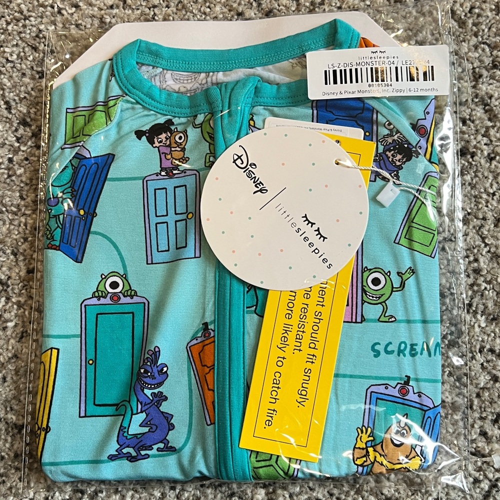 Little Sleepies x  Monsters Inc zippy 6-12 mos